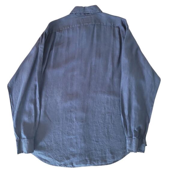 Vintage Polo Ralph Lauren Linen Regent Classic Fit Navy Shirt XL - Picture 3 of 9